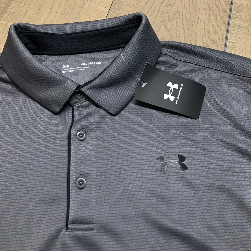 Under armour Polo Shirt Mens Size 2XL Gray Tech Golf Performance Short Sleeve UA - Picture 7 of 12